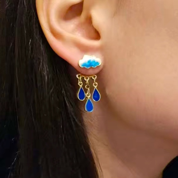 Jewelry - NEW!•Rainy Day•Rain Cloud Stud Earrings•Raindrops Dangle Back